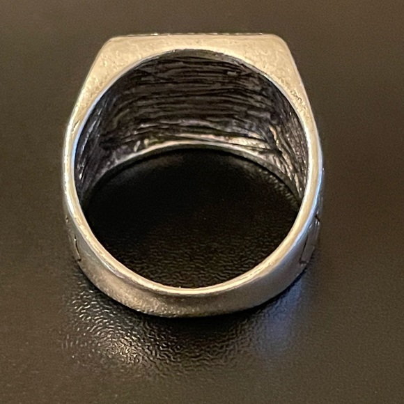 925 stamped silver black obsidian ring size 8 - Picture 4 of 8